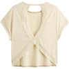 image:imageRoseSeek Womens 3 Packs Open Back Tops T Shirt Criss Cross Cut Out Tee Short Sleeve Crewneck Summer Backless TopsBlue Beige Black