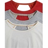 image:imageRoseSeek Womens 3 Packs Open Back Tops T Shirt Criss Cross Cut Out Tee Short Sleeve Crewneck Summer Backless TopsBlue Pink Black