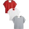 image:imageRoseSeek Womens 3 Packs Open Back Tops T Shirt Criss Cross Cut Out Tee Short Sleeve Crewneck Summer Backless TopsBlue Pink Black