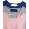 image:imageRoseSeek Womens 3 Packs Open Back Tops T Shirt Criss Cross Cut Out Tee Short Sleeve Crewneck Summer Backless TopsBlue Pink Grey