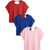 image:imageRoseSeek Womens 3 Packs Open Back Tops T Shirt Criss Cross Cut Out Tee Short Sleeve Crewneck Summer Backless TopsBlue Pink Red