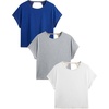 image:imageRoseSeek Womens 3 Packs Open Back Tops T Shirt Criss Cross Cut Out Tee Short Sleeve Crewneck Summer Backless TopsBlue White Grey