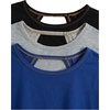 image:imageRoseSeek Womens 3 Packs Open Back Tops T Shirt Criss Cross Cut Out Tee Short Sleeve Crewneck Summer Backless TopsGrey Blue Black
