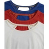 image:imageRoseSeek Womens 3 Packs Open Back Tops T Shirt Criss Cross Cut Out Tee Short Sleeve Crewneck Summer Backless TopsRed White Blue