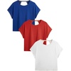 image:imageRoseSeek Womens 3 Packs Open Back Tops T Shirt Criss Cross Cut Out Tee Short Sleeve Crewneck Summer Backless TopsRed White Blue
