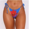 image:imageRoseSeek Womens 3 Piece Floral Cheeky Bikini Sets Halter String Swimsuit with Mesh Beach Cover Up SkirtBlue