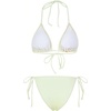 image:imageRoseSeek Womens 3 Piece Floral Swimsuit Halter Triangle String Bikini with Bodycon Beach Skirts Cover UpLight Pure Yellow