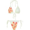 image:imageRoseSeek Womens 3 Piece Floral Swimsuit Halter Triangle String Bikini with Bodycon Beach Skirts Cover UpLight Pure Yellow