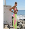 image:imageRoseSeek Womens 3 Piece Floral Swimsuit Halter Triangle String Bikini with Bodycon Beach Skirts Cover UpMint Green