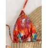 image:imageRoseSeek Womens 3 Piece Floral Swimsuit Halter Triangle String Bikini with Bodycon Beach Skirts Cover UpMulticolor