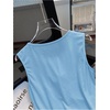 image:imageRoseSeek Womens 3D Floral Tank Top Crew Neck Tulip Applique Summer Casual Sleeveless Going Out TopsBlue