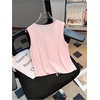 image:imageRoseSeek Womens 3D Floral Tank Top Crew Neck Tulip Applique Summer Casual Sleeveless Going Out TopsLight Pink