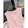 image:imageRoseSeek Womens 3D Floral Tank Top Crew Neck Tulip Applique Summer Casual Sleeveless Going Out TopsLight Pink