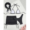image:imageRoseSeek Womens 4 Piece Swimsuits Floral Cheetah Bikini Sets Bathing Suit with Mesh Cover Up Skirt amp BandanaBlack