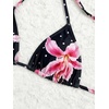 image:imageRoseSeek Womens 4 Piece Swimsuits Floral Cheetah Bikini Sets Bathing Suit with Mesh Cover Up Skirt amp BandanaFloral Black