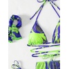 image:imageRoseSeek Womens 4 Piece Swimsuits Floral Cheetah Bikini Sets Bathing Suit with Mesh Cover Up Skirt amp BandanaMulticolor