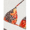 image:imageRoseSeek Womens 4 Piece Swimsuits Floral Cheetah Bikini Sets Bathing Suit with Mesh Cover Up Skirt amp BandanaMulticolor Orange
