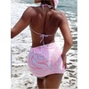 image:imageRoseSeek Womens 4 Piece Swimsuits Floral Cheetah Bikini Sets Bathing Suit with Mesh Cover Up Skirt amp BandanaPink