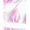 image:imageRoseSeek Womens 4 Piece Swimsuits Floral Cheetah Bikini Sets Bathing Suit with Mesh Cover Up Skirt amp BandanaPink