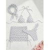 image:imageRoseSeek Womens 4 Piece Swimsuits Floral Cheetah Bikini Sets Bathing Suit with Mesh Cover Up Skirt amp BandanaWhite