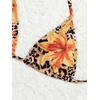 image:imageRoseSeek Womens 4 Piece Swimsuits Floral Cheetah Bikini Sets Bathing Suit with Mesh Cover Up Skirt amp BandanaYellow Cheetah
