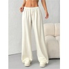 image:imageRoseSeek Womens Acid Washed Baggy Sweatpants Drawstring Waist Wide Straight Leg Track PantsBeige