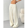image:imageRoseSeek Womens Acid Washed Baggy Sweatpants Drawstring Waist Wide Straight Leg Track PantsBeige