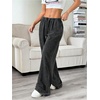 image:imageRoseSeek Womens Acid Washed Baggy Sweatpants Drawstring Waist Wide Straight Leg Track PantsBlack