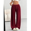 image:imageRoseSeek Womens Acid Washed Baggy Sweatpants Drawstring Waist Wide Straight Leg Track PantsBurgundy