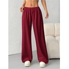 image:imageRoseSeek Womens Acid Washed Baggy Sweatpants Drawstring Waist Wide Straight Leg Track PantsBurgundy