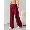 image:imageRoseSeek Womens Acid Washed Baggy Sweatpants Drawstring Waist Wide Straight Leg Track PantsBurgundy