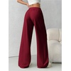 image:imageRoseSeek Womens Acid Washed Baggy Sweatpants Drawstring Waist Wide Straight Leg Track PantsBurgundy