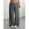 image:imageRoseSeek Womens Acid Washed Baggy Sweatpants Drawstring Waist Wide Straight Leg Track PantsDark Grey