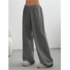 image:imageRoseSeek Womens Acid Washed Baggy Sweatpants Drawstring Waist Wide Straight Leg Track PantsDark Grey