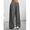 image:imageRoseSeek Womens Acid Washed Baggy Sweatpants Drawstring Waist Wide Straight Leg Track PantsDark Grey