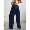 image:imageRoseSeek Womens Acid Washed Baggy Sweatpants Drawstring Waist Wide Straight Leg Track PantsDeep Blue