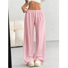 image:imageRoseSeek Womens Acid Washed Baggy Sweatpants Drawstring Waist Wide Straight Leg Track PantsPink
