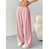 image:imageRoseSeek Womens Acid Washed Baggy Sweatpants Drawstring Waist Wide Straight Leg Track PantsPink