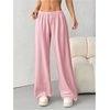 image:imageRoseSeek Womens Acid Washed Baggy Sweatpants Drawstring Waist Wide Straight Leg Track PantsPink
