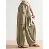 image:imageRoseSeek Womens Baggy Boho Harem Pants Drawstring Waist Wide Leg Sweatpants Casual Trousers Joggers with PocketsArmy Green