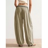 image:imageRoseSeek Womens Baggy Boho Harem Pants Drawstring Waist Wide Leg Sweatpants Casual Trousers Joggers with PocketsArmy Green