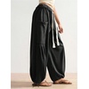 image:imageRoseSeek Womens Baggy Boho Harem Pants Drawstring Waist Wide Leg Sweatpants Casual Trousers Joggers with PocketsBlack