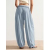 image:imageRoseSeek Womens Baggy Boho Harem Pants Drawstring Waist Wide Leg Sweatpants Casual Trousers Joggers with PocketsBlue