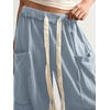 image:imageRoseSeek Womens Baggy Boho Harem Pants Drawstring Waist Wide Leg Sweatpants Casual Trousers Joggers with PocketsBlue