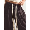 image:imageRoseSeek Womens Baggy Boho Harem Pants Drawstring Waist Wide Leg Sweatpants Casual Trousers Joggers with PocketsChocolate Brown