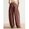 image:imageRoseSeek Womens Baggy Boho Harem Pants Drawstring Waist Wide Leg Sweatpants Casual Trousers Joggers with PocketsCoffee