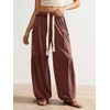 image:imageRoseSeek Womens Baggy Boho Harem Pants Drawstring Waist Wide Leg Sweatpants Casual Trousers Joggers with PocketsCoffee