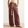 image:imageRoseSeek Womens Baggy Boho Harem Pants Drawstring Waist Wide Leg Sweatpants Casual Trousers Joggers with PocketsCoffee