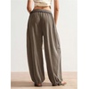 image:imageRoseSeek Womens Baggy Boho Harem Pants Drawstring Waist Wide Leg Sweatpants Casual Trousers Joggers with PocketsCoffee Brown