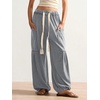 image:imageRoseSeek Womens Baggy Boho Harem Pants Drawstring Waist Wide Leg Sweatpants Casual Trousers Joggers with PocketsCool Grey